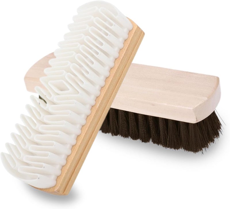 MERAO Shoe Brush Boot,Horse Hair Brush for Leather Suede Brush,Shoe Brushes for Cleaning(2 Pcs) - Image 1
